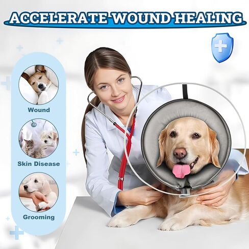 Inflatable Dog Cone Collar, 2-in-1 Dog Cone Alternative with Detachable Anti-Licking Shield, Soft Dog Donut Collar After Surgery, Adjustable Cone for Dogs Does Not Block Vision(XL) in Saudi Arabia