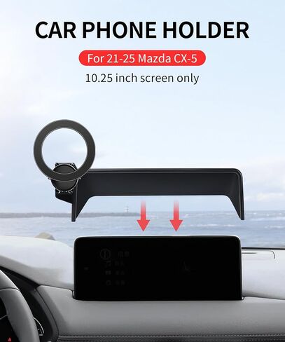 حامل هاتف السيارة MaserWeller لملحقات Mazda CX-5 2021-2025، مشبك ثابت للشاشة مقاس 10.25 بوصة، حامل هاتف يدور 360 درجة متوافق مع MagSafe، حامل الهاتف الخلوي الذي لا يؤثر على فتحة التهوية in Saudi Arabia
