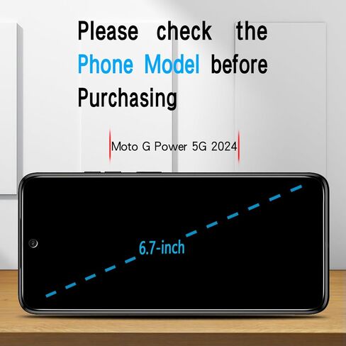 Slanku (3 Pack Tempered Glass for Motorola Moto G Power 5G 2024 Screen Protector, Touch Sensitivity, Scratch Resistant, Bubble Free, Case Friendly in Saudi Arabia