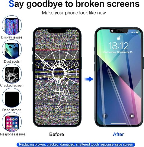 YUSE for iPhone 13 Mini (Model A2481,A2626,A2629,A2630) Screen Replacement 5.4-inch LCD 3D Touch Screen Display Digitizer Repair Tools Kit with Screen Protector in Saudi Arabia