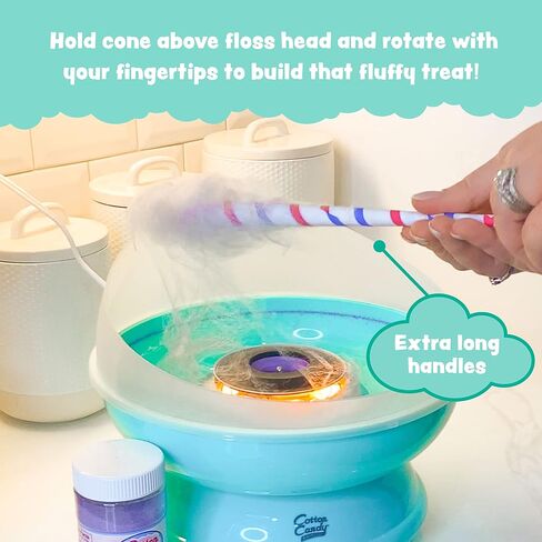 Cotton Candy Express BB1000-S Cotton Candy Machine, with 5-11oz. Jars of Cherry, Grape, Blue Raspberry, Orange, Pink Vanilla Floss Sugar & 50 Paper Cones Easy to Use and Clean in Kuwait