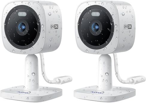 Hugolog Security Cameras Outdoor, Cameras for Home Security Indoor Camera, Color Night Vision, Spotlight, 2-Way Audio, US Cloud & Local Storage, White in Kuwait