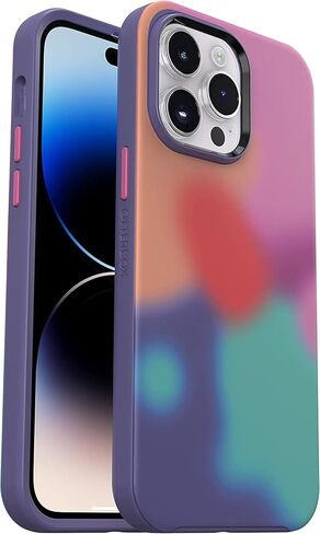 OtterBox iPhone 14 Pro Max Symmetry Series Clear Case - Papercut Flowers (Purple), Snaps to MagSafe, Ultra-Sleek, Raised Edges Protect Camera & Screen in Saudi Arabia