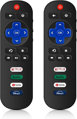 2 Pack Replacement Remote Controls for Roku Smart TV, for TCL/Hisense/Sharp/Philips/Onn/Element/Insignia Roku TV (NOT for Roku Stick, Box or Speaker) in Saudi Arabia