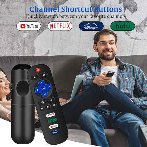 2 Pack Replacement Remote Controls for Roku Smart TV, for TCL/Hisense/Sharp/Philips/Onn/Element/Insignia Roku TV (NOT for Roku Stick, Box or Speaker) in Saudi Arabia