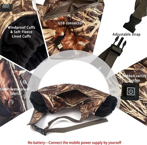Electric Heated Hand Warmer Pouch,Portable USB Heated Hand Muff with Double Sided Heating Areas,Soft Warm Windproof Sports Hand Warming Pouch for Football Hiking Camping Cycling Outdoor Recreation in Saudi Arabia