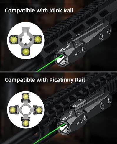 EZshoot 1700 Lumens Tactical Laser Light Combo for Rifle with Magnetic Rechargeable, Rifle Light Rechargeable Compatible with Picatinny and M-Rail, Rifle Flashlight for Home Defense, Hunting in Kuwait