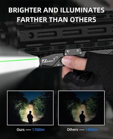 EZshoot 1700 Lumens Tactical Laser Light Combo for Rifle with Magnetic Rechargeable, Rifle Light Rechargeable Compatible with Picatinny and M-Rail, Rifle Flashlight for Home Defense, Hunting in Kuwait