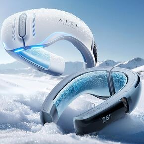 RANVOO [All-Season Cooling & Heating & Most Portable AICE LITE Neck Air Conditioner, Ultimate Immersive Comfort 6,000 mAh Rechargeable Neck Fan Personal Cooling Device Gift for All Seasons