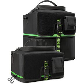 Booms Fishing Expandable Fishing Reel Bag - Double Layer Hidden Storage Fishing Reel Case for 8 Reels - Protective Compartment, DIY Storage Space for Fishing Tackle and Equipment - RC4 Reel Cover