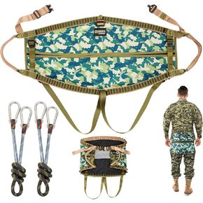 𝐔𝐩𝐠𝐫𝐚𝐝𝐞𝐝 2.0 Hunting Saddle Kit, Lightweight Hammock Tree Saddle Holds Up to 8818LBS, Saddle Stand Hunting System Accessories with 2 Climbing Grade Rope Grabber & Adjustable Bridge