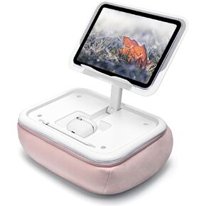 Lap Beanbag Tablet Pillow Stand with Silicone Pad,Angle Adjustable ipad Holder for Bed,Tablet Pillow with Removable Base,Soft Cushion Pillow Stand Compatible with 4.7-13" Kindle,Phone,Tablet,Gray