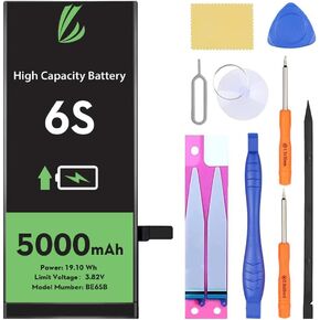 LL TRADER Battery for iPhone 6s, 5000 mAh High Capacity Replacement Battery for iPhone 6s (A1633、A1688、A1700) with Full Set Repair Tool Kit & Adhesive 2024 New Model