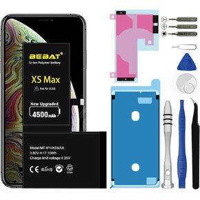 Replacement for iPhone Xs MAX Battery, 4500mAh High Capacity Li-ion Polymer Replacement Battery for Model A1921 A2101 A2102 A2104 with Professional Repair Tool Kits