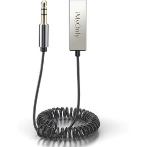 Aux Bluetooth Car Adapter All-Metal Bluetooth 5.3 Receiver for Car with Hands-Free Calling and Navigation,use in Car and Home Stereo