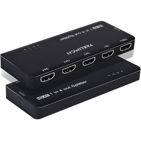 HDMI Splitter 1 in 4 Out - 4K HDMI Splitter for TV, Dual Monitors, Extended Display - HDMI Splitter 4K 60Hz, HDMI Splitter 4 in 1 Out, HDMI Splitter 1 in 2 Out,Not for Extend (4K 1in4 Out)