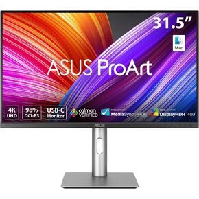 ASUS ProArt Display 32" (31.5" viewable) Professional Monitor (PA329CRV) - IPS, 4K UHD (3840 x 2160), 98% DCI-P3, Color Accuracy ΔE < 2, Calman Verified, USB-C PD 96W, Daisy-Chain, VESA DisplayHDR400