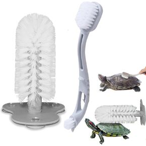 2 Pcs Turtle Brush, Turtle Shell Cleaning Brush with Suction Cup for Tank Remove Aquatic Mud Dirt Tortoises Back Scratches Brush Tortoise Supplies Promoting Shell Health for Red Eared Slider Turtle