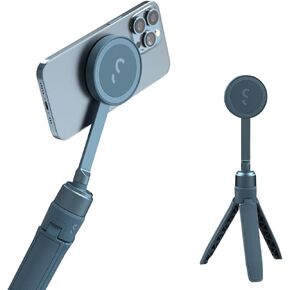 ShiftCam SnapStand Mini - Video Selfie Stick and Magnetic Tripod - MagSafe Compatible - Snaps on to Any Phone - Tiltable Design | Blue Jay