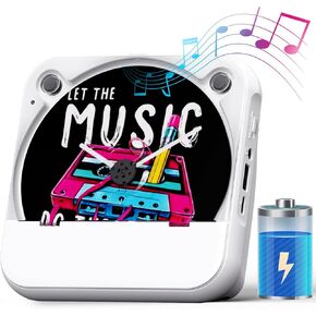 Portable CD Player for Home,Rechargeable 2000 mAh CD Player with Bluetooth,Desktop CD Player with Built-in HiFi Speakers,Remote Control,LED Screen,Support AUX USB FM Radio Headphone Jack