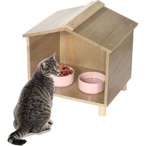 BALAPET Outdoor Cat Feeder Waterproof Cat House for Outdoor Feeding Station Frim Outdoor Cat Shelter for Food and Water, Perfect for Outdoor Feral Cats Birds, Rabbits, Cats and Dogs