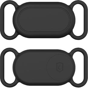 Dog Collar Holder for Samsung Galaxy SmartTag2, 2 Pack GPS Tracking Accessories Anti-Lost Waterproof Silicone Holder Case for Samsung Galaxy SmartTag2 for Pet Cat Dog Collars (Black/Black)
