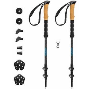 CASCADE Trekking Poles Ultra Light 100% Carbon Fiber Trekking, Walking, and Hiking Poles - Ultra Light, Ultra Durable, Quick Lock Feature for Easy Height Adjustment from 26" to 54"