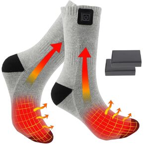Heated Socks for Men Women, Battery Heated Socks, Electric Heated Socks Washable Winter Warm Socks for Outdoors Work Fishing Hunting Skiing Cycling Hiking Camping