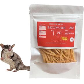 Salmon Flavor - Premium Fish Snack for Sugar Glider and Small Exotic Pet - Made from Real Fish - Hamster, Squirrel, Chinchillas, Marmoset - Yummy Treats, Snacks and Food (35g)