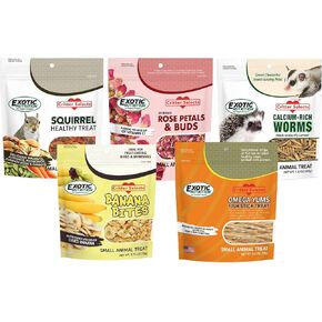Squirrel Treat Bundle - Natural Healthy Assortment - Fruits, Veggies, Nuts, & Chews - Flying Squirrels, Ground Squirrels, Tree Squirrels, Chipmunks, Groundhogs, Prairie Dogs & Other Rodents