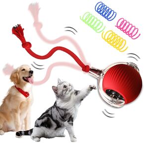 كرة ألعاب تفاعلية للقطط، كرة ألعاب للقطط تتحرك تلقائيًا، كرة للكلاب الكهربائية، كرة دوارة تفاعلية للكلاب والقطط للأنشطة الداخلية. كرة الحيوانات الأليفة المتدحرجة الأوتوماتيكية الذكية (أحمر). in Kuwait