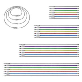 28pcs Metal Wire Keychains Cable, 7 Colors Cable Key Ring, 5.9in 7.8in 9.8in 11.8in Keychain Loop, Stainless Steel Keychain Rings for Hiking Luggage ID Tags, Key Tags, Kitchen Utensils