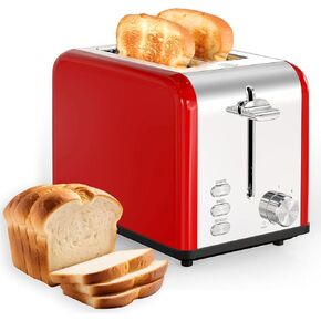 YSSOA 2 Slice Stainless Steel Toaster, 6 Shade Settings and Bagel/Defrost/Cancel Functions, with Extra Wide Slot & Removable Crumb Tray, for Various Bread & Waffle, Silver New