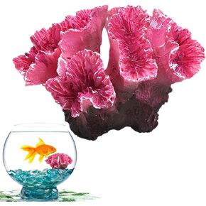 زينة مرجانية لحوض السمك، ديكور مرجاني صناعي وردي، ديكور منظر طبيعي مرجاني لخزان الأسماك (2.8 × 2.3 × 2 بوصة) in Kuwait