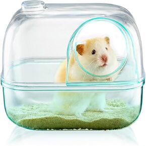 الهامستر حوض الاستحمام القزم الهامستر الحمام الهامستر الرمال حمام مربع حاوية شفافة الهامستر المرحاض مع مغرفة سرير الهامستر لشينشيلا جربيلز القنفذ (الأرجواني) in Kuwait