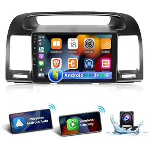 EKAT [2G+64G] Car Radio for Toyota Camry 2000 2001 2002 2003 2004 2005 2006, Android Camry Stereo with 9 inch Touch Screen, Carplay/Android Auto/1080P/Bluetooth/WiFi +AHD Backup Camera in Saudi Arabia