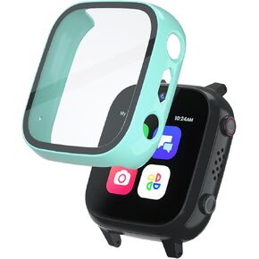 SimpleThings Screen Protector Compatible with Cosmo JrTrack 3 and 4 Kids Smart Watch, 1Pack Hard PC Case with HD Clear Tempered Glass Screen Protector for Kids Boys Girls (Purple)