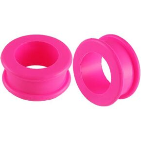 bodyjewellery 13/16 Pink Implant Grade sili Double Flare Tunnels Ear Gauge Plugs SI01 Ear Stretching Stretchers Piercing 2Pcs