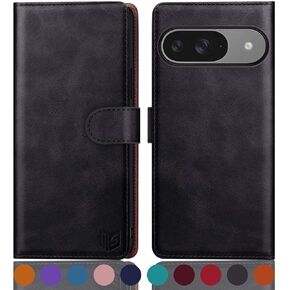 SUANPOT for Google Pixel 9 5G/Google Pixel 9 Pro 6.3 Wallet case with RFID Blocking Credit Card Holder,Flip Book PU Leather Protective Cover Women Men for Pixel 9 Phone case Light Brown
