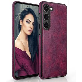 LOHASIC for Galaxy S24 Ultra Leather Case, Premium Vintage Luxury PU Flexible Bumper Non-Slip Grip Shockproof Full Body Protective Cover Phone Cases for Samsung Galaxy S24 Ultra 5G 6.8" 2024 - Brown