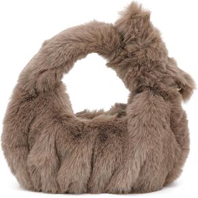 Scarleton Faux Fur Crossbody Bags for Women, Fluffy Top Handle Shoulder Bag, Fuzzy Purses for Women with Chain Strap, H2096