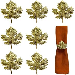 Christmas Napkin Rings Set of 8, Golden Napkin Ring Holder Serviette for Christmas Wedding Banquet Holiday Party Table Decor(Gold Christmas Tree)