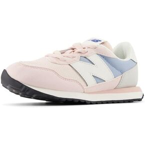 New Balance 237 V1 Lace Up Sneaker, White/Black, 5 US Unisex Big Kid