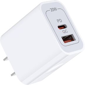 20W iPhone 16 Fast Charging Box for iPhone 16 Pro Max/16 Pro/16 Plus/15/14/13/12/11/X, Type C Charger Block Multiple Ports Adapter Plug for Samsung A16/S24 Plus/S23 FE/S22 Ultra, Google Pixel 9 Pro