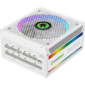 GAMEMAX 1300W Power Supply, ATX 3.0 & PCIE 5.0 Ready, 80+ Platinum Certified, Addressable RGB with 5V Motherboard Sync, 100% Japanese Capacitors, Fully Modular, RGB-1300-White