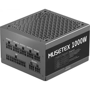 MUSETEX PC Power Supply 1000W, Full Modular ATX Power Supply, Multi Connectors Computer Power Supplies, 140mm Ultra Quiet Cooling Fan, PC PSU, Black (MU1000)