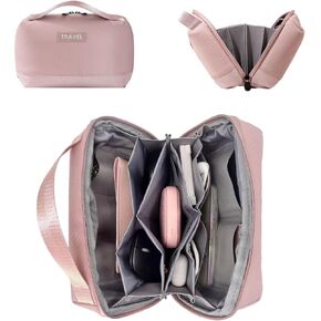 Portable tech pouch for travel, Electronic Organizer Accessory for travel essentials，travel Cable organizer pouch with Handle，Tech organizer bag with zipper (Black)