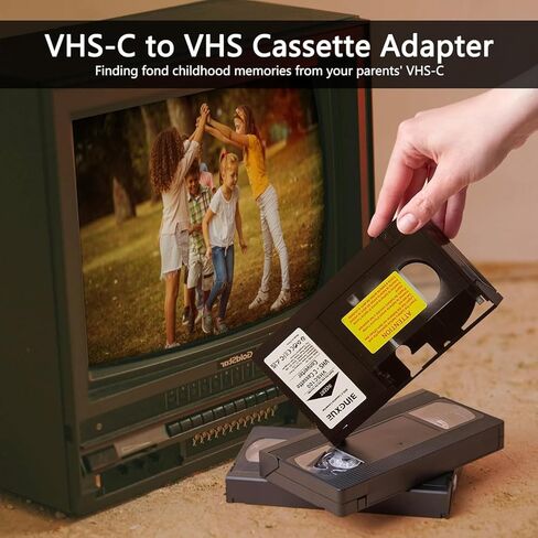 VHS-C Cassette Adapter, Compatible with 12mm VHS-C & S-VHS Camcorders - JVC, RCA, Panasonic - Motorized VHS Cassette Converter (Not Compatible with 8mm/Mini DV/Hi8) in Kuwait