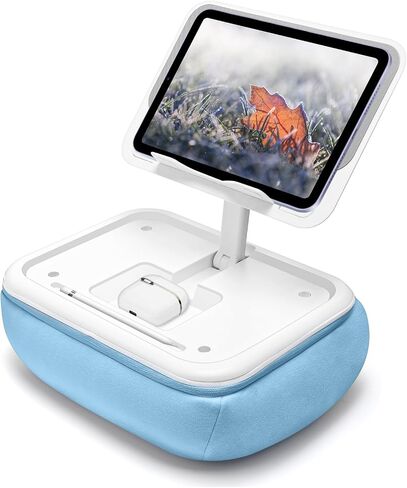 حامل وسادة الكمبيوتر اللوحي Lap Beanbag مع وسادة سيليكون، حامل iPad بزاوية قابلة للتعديل للسرير، وسادة كمبيوتر لوحي مع قاعدة قابلة للإزالة، حامل وسادة ناعم متوافق مع جهاز Kindle مقاس 4.7-13 بوصة، هاتف، كمبيوتر لوحي، رمادي in Saudi Arabia