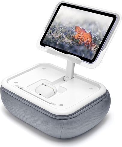 حامل وسادة الكمبيوتر اللوحي Lap Beanbag مع وسادة سيليكون، حامل iPad بزاوية قابلة للتعديل للسرير، وسادة كمبيوتر لوحي مع قاعدة قابلة للإزالة، حامل وسادة ناعم متوافق مع جهاز Kindle مقاس 4.7-13 بوصة، هاتف، كمبيوتر لوحي، رمادي in Saudi Arabia